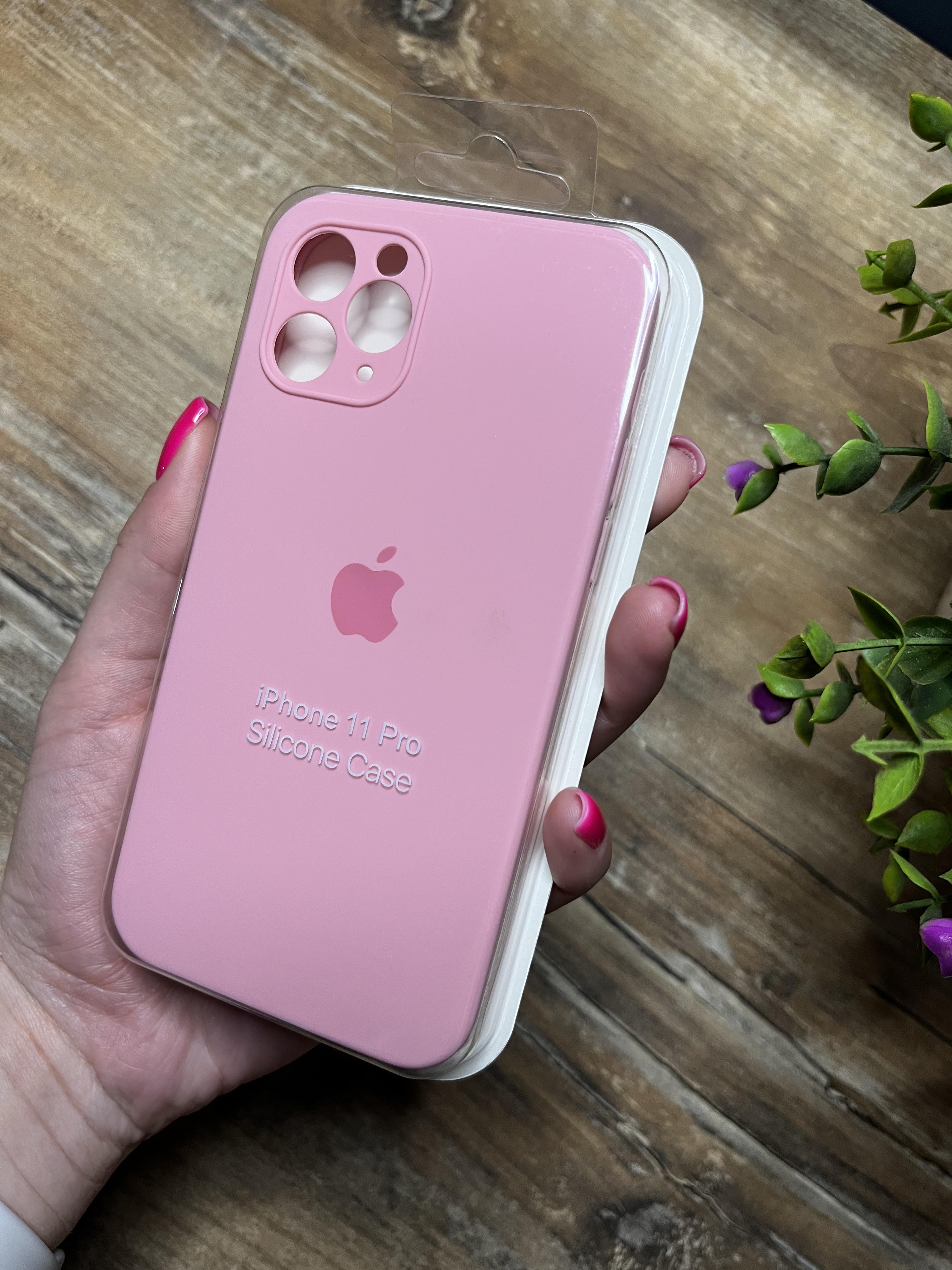 Чехол накладка на iPhone (Айфон) 11 pro квадратные борта silicone case full camera Apple