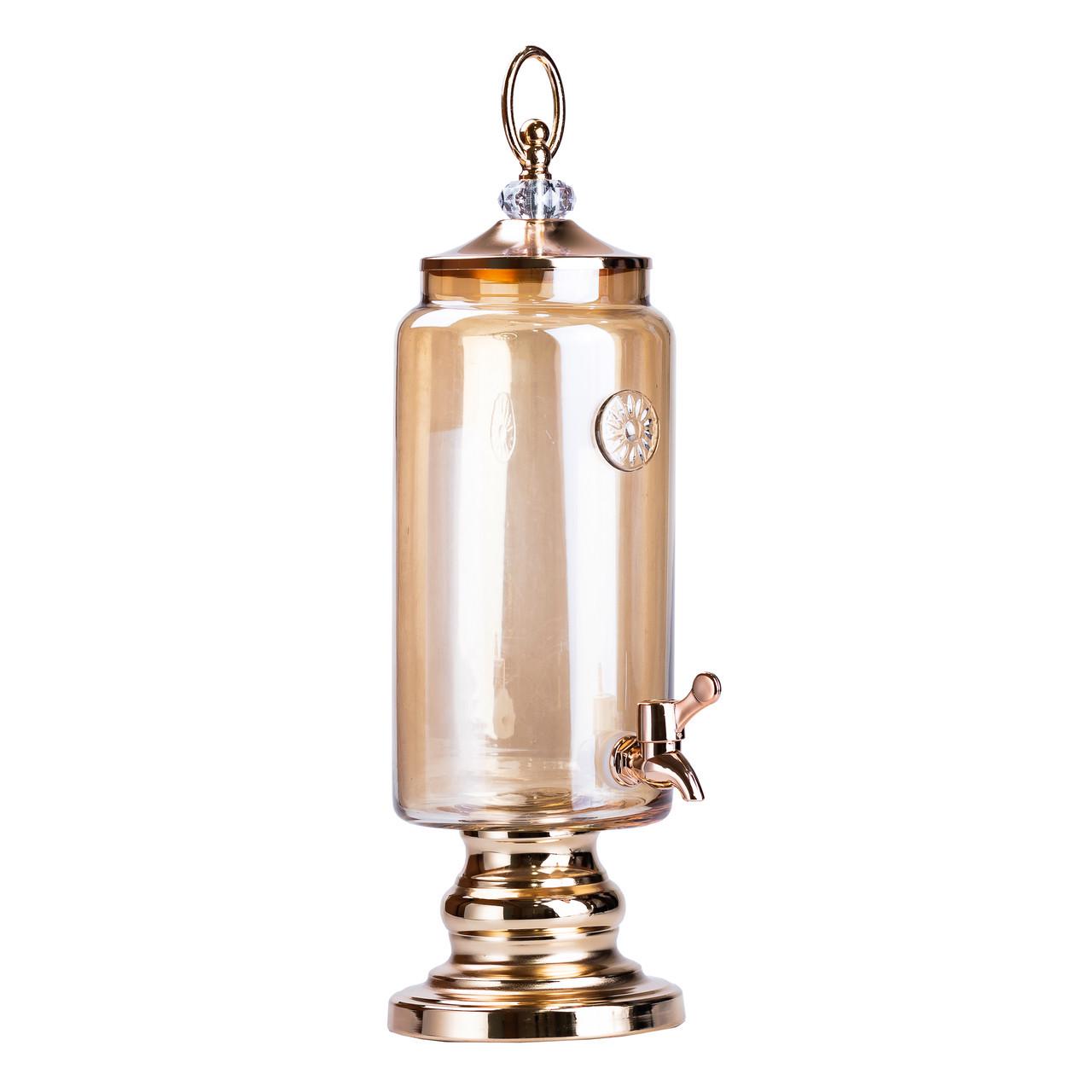 Лимонадница стеклянная с краном на ножке 2 л Коричневый - фото 3 Лимонадница стеклянная с краном на ножке 2 л Коричневый - фото 3