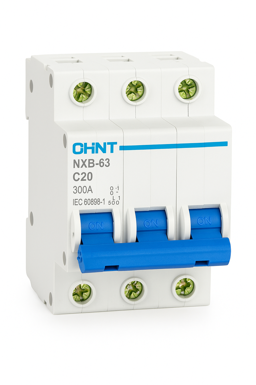 Триполюсний автоматичний вимикач CHINT NXB-63 3P 20A (29726070)