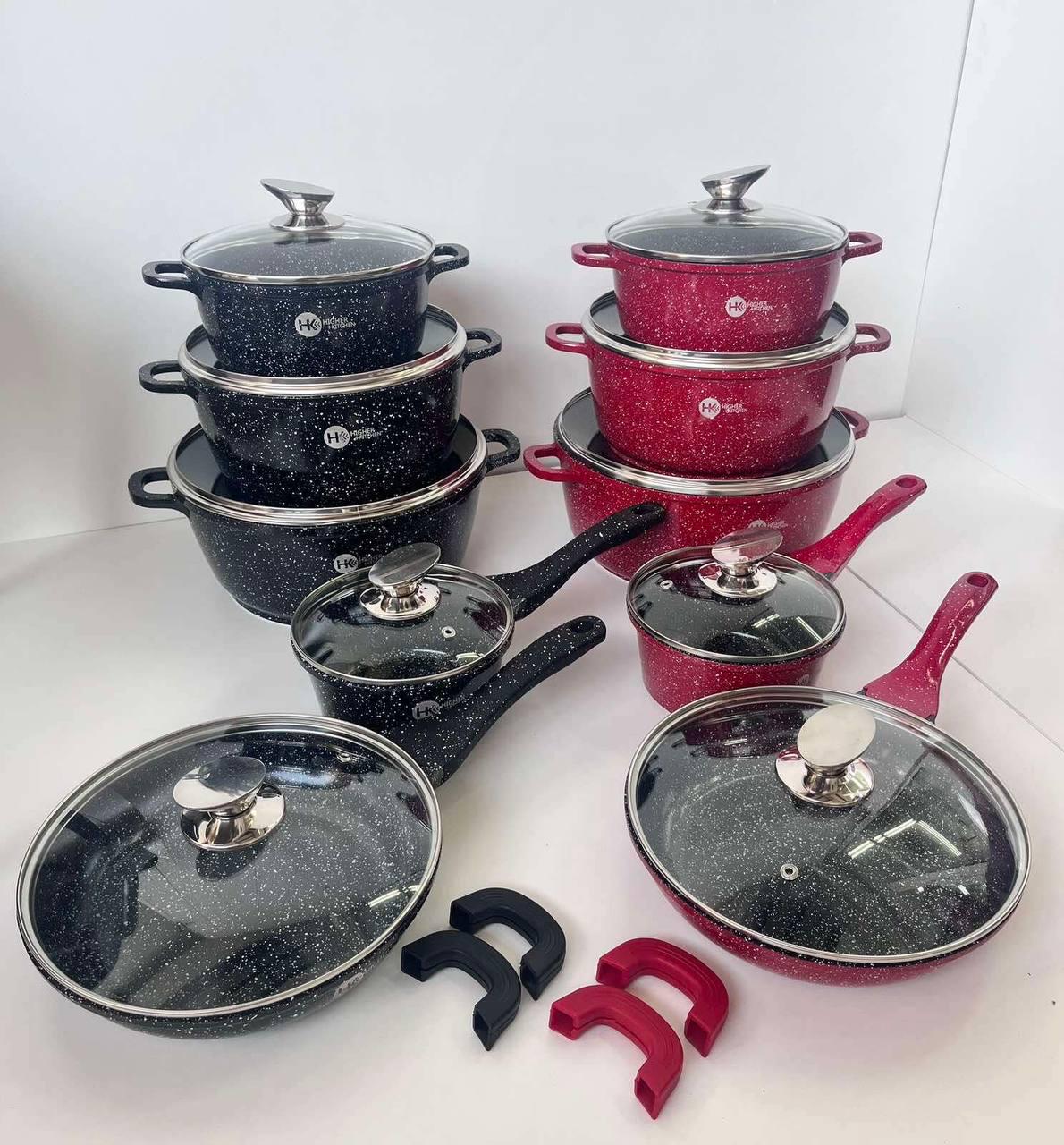 Набір посуду Higher Kitchen HK-305 на 12 предметів Червоний - фото 4 Набір посуду Higher Kitchen HK-305 на 12 предметів Червоний - фото 4