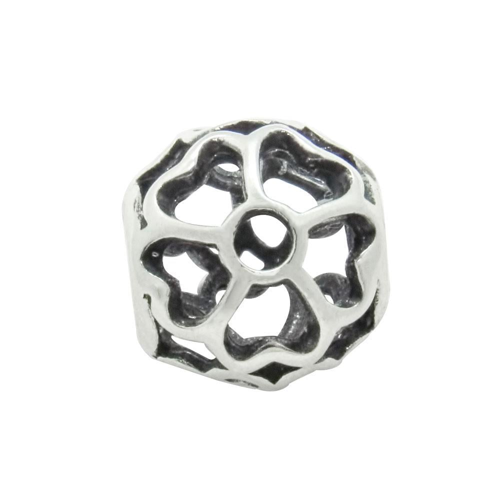 Серебряный шарм Ажурный цветочек (1118601779)