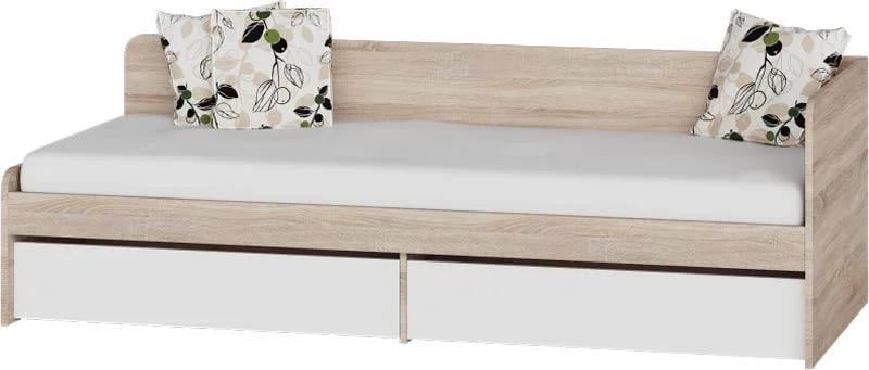 Кровать Эверест Соната с ящиками 80х190 см Сонома с белым (psg_UK-6415014)