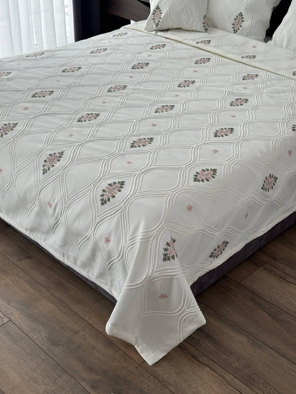 Покривало Бароко №3 бавовна 180х250 см Молочний (55677-3-180x250cm) - фото 7 Покривало Бароко №3 бавовна 180х250 см Молочний (55677-3-180x250cm) - фото 7