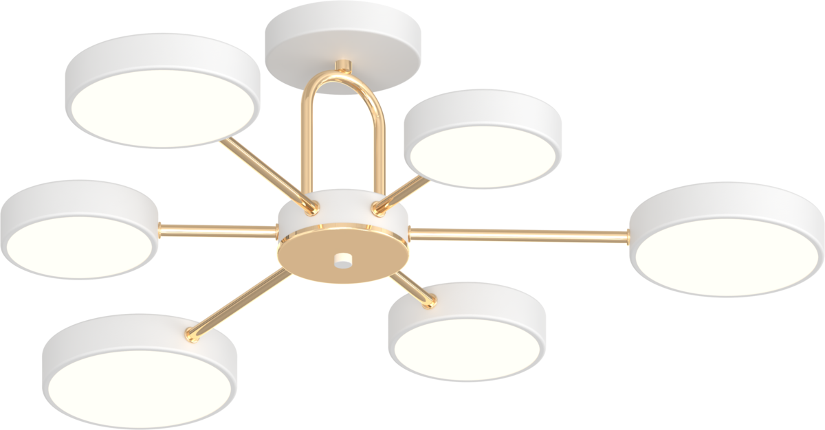 Люстра светодиодная потолочная Light House SRS-20315-6 Белый/Золотой