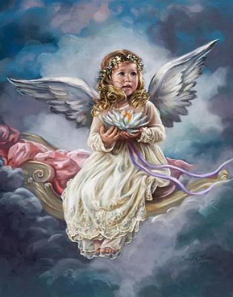 Картина по номерам Josef Otten Ангелы Девочка ангел 40х50 см в термопакете (5842Y_O-mt)