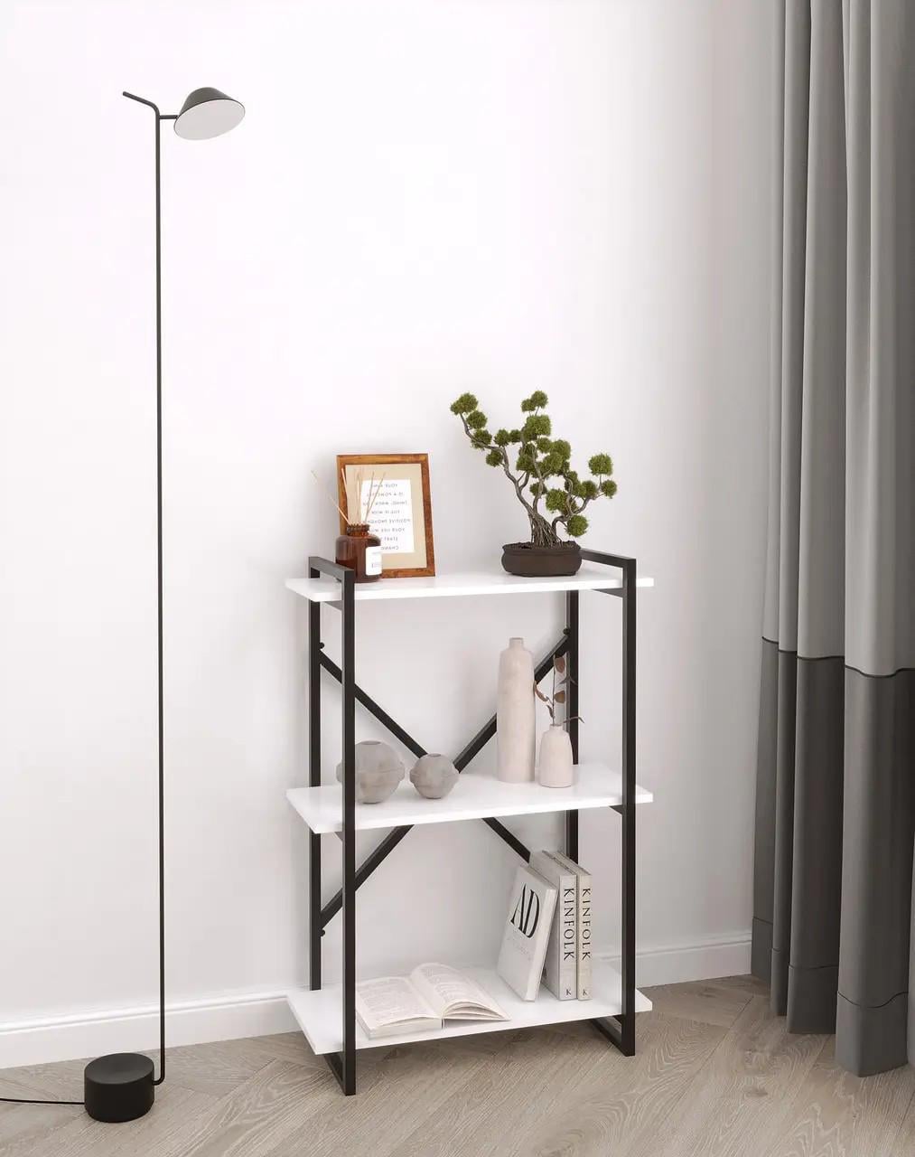 Стелаж в стилі Loft 700х1000х300 мм Білий (FH-Ant-3)