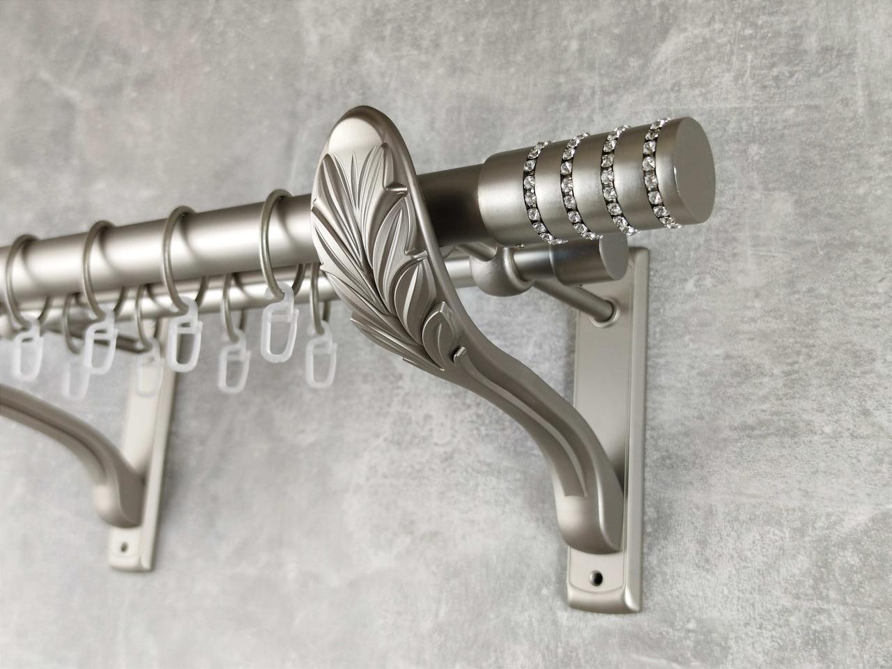 Карниз MStyle металлический для штор двухрядный Барамелла 25/19 мм гладкий 400 см Сатин (5011872)