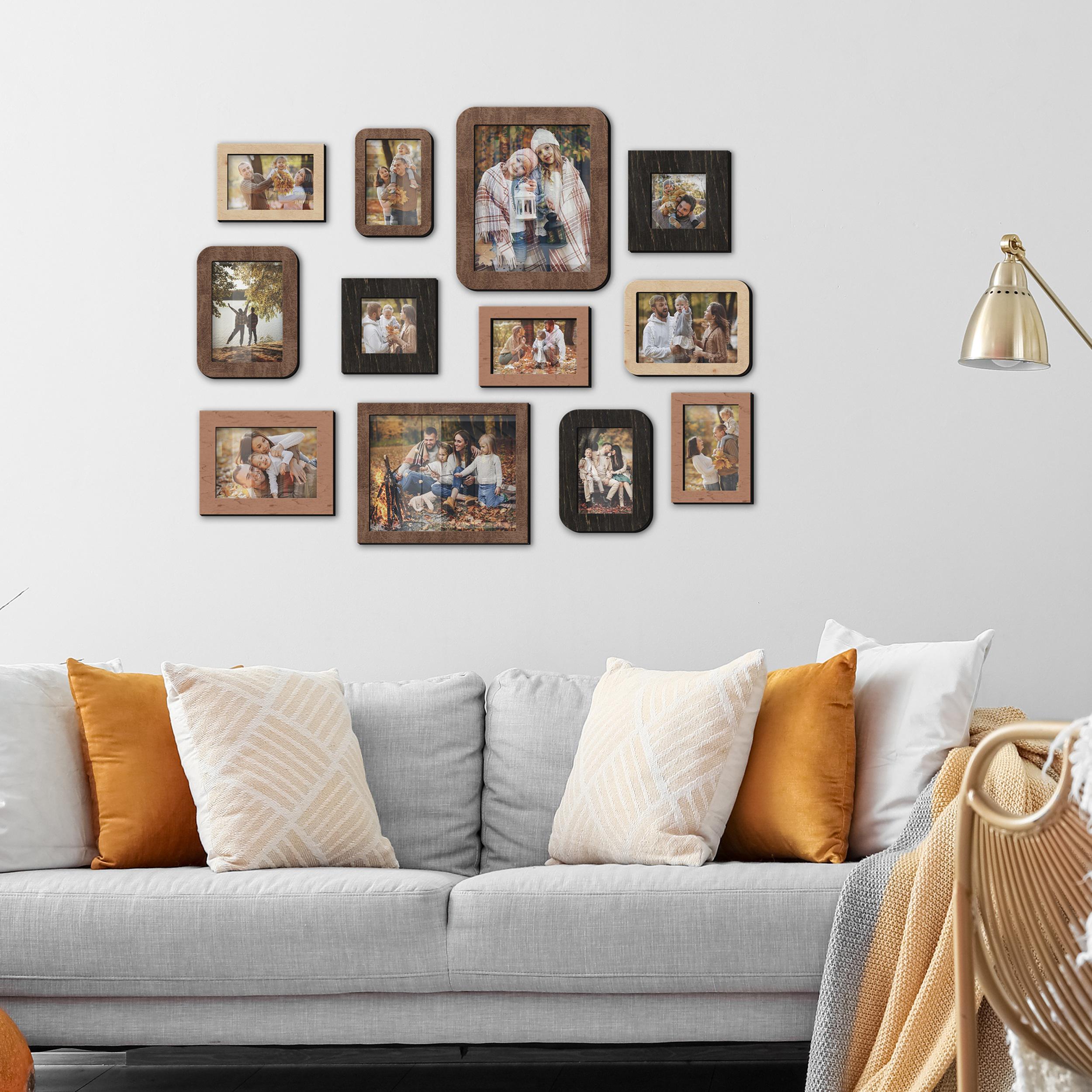 Набір настінних фоторамок The Frame Depot дерев'яних на 12 фото Різнокольоровий (frame_set_12_piece-6) - фото 6 Набір настінних фоторамок The Frame Depot дерев'яних на 12 фото Різнокольоровий (frame_set_12_piece-6) - фото 6