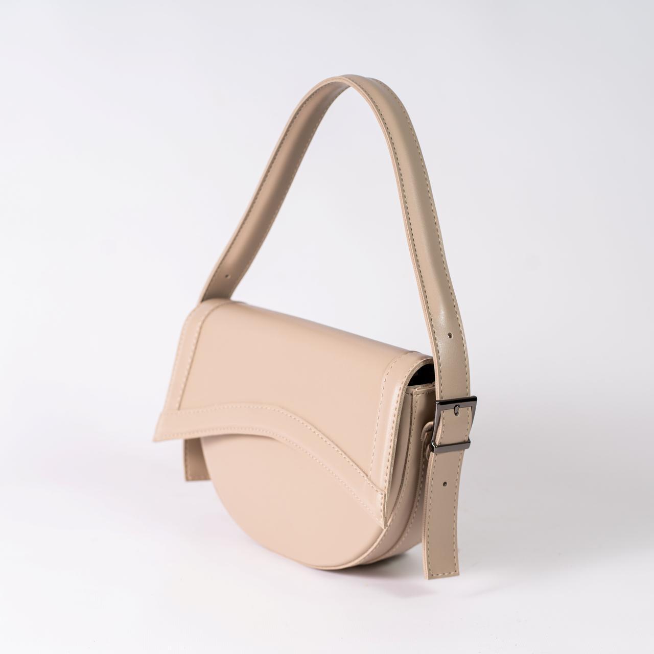 Сумка жіноча напівкругла XENIA № 33-24 з еко-шкіри Бежевий - фото 4 Сумка жіноча напівкругла XENIA № 33-24 з еко-шкіри Бежевий - фото 4