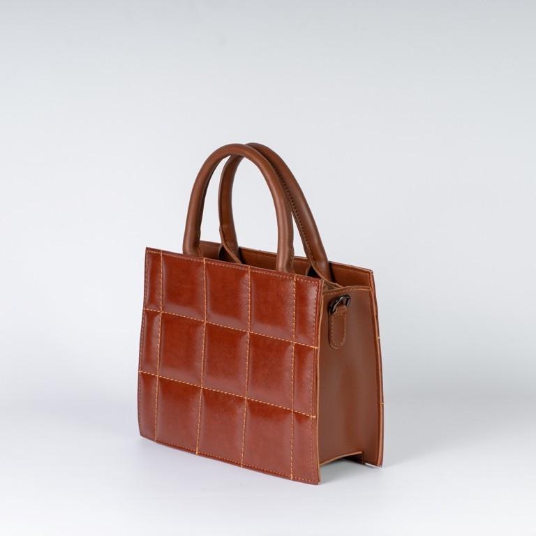 Сумка жіноча XENIA № 60-21 каркасна з глаткою екошкіри Рудий - фото 2