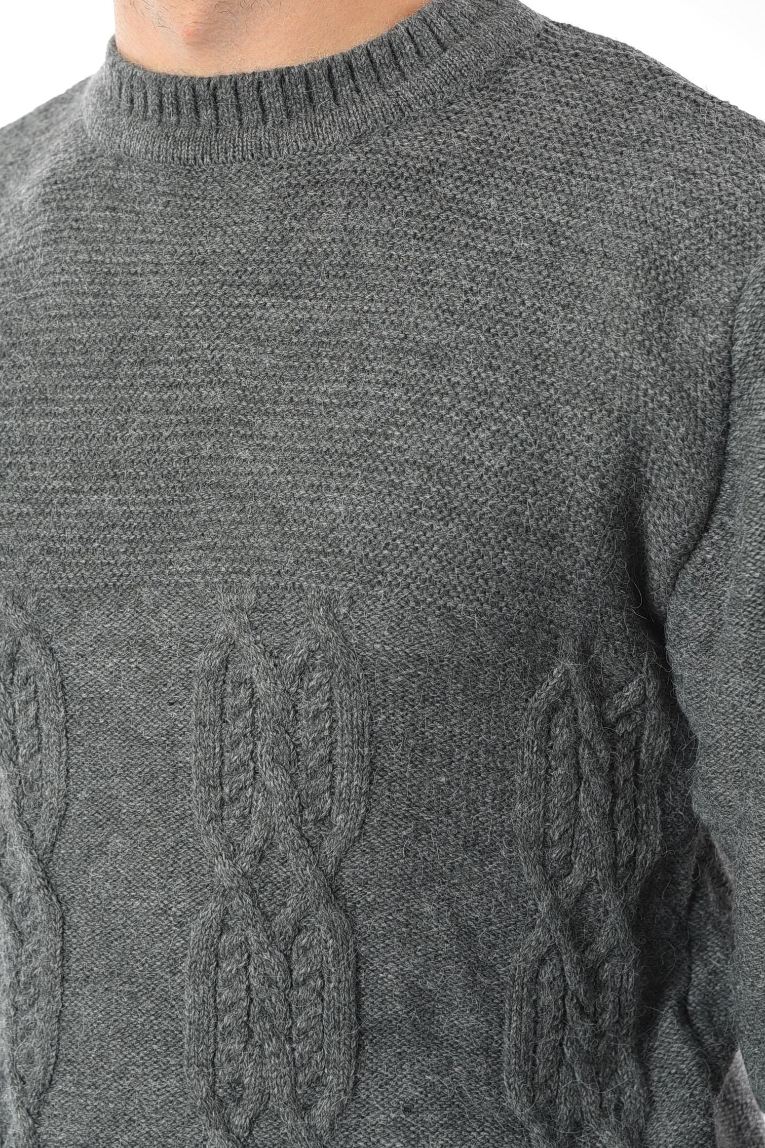 Свитер мужской однотонный S Серый (193387) - фото 4 Свитер мужской однотонный S Серый (193387) - фото 4