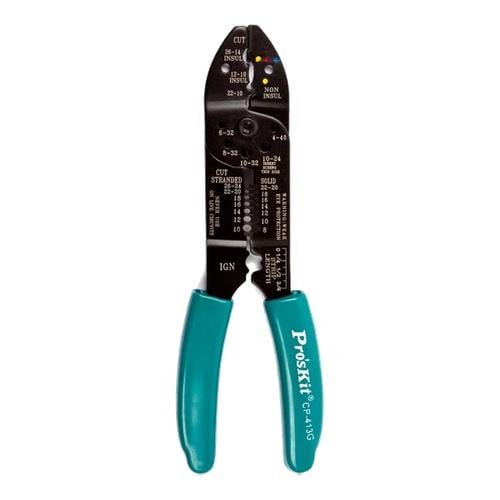 Кримпер для обтиску та зняття ізоляції кабелів Pro'sKit CP-413G для AWG 8-22 Зелений (32163506)
