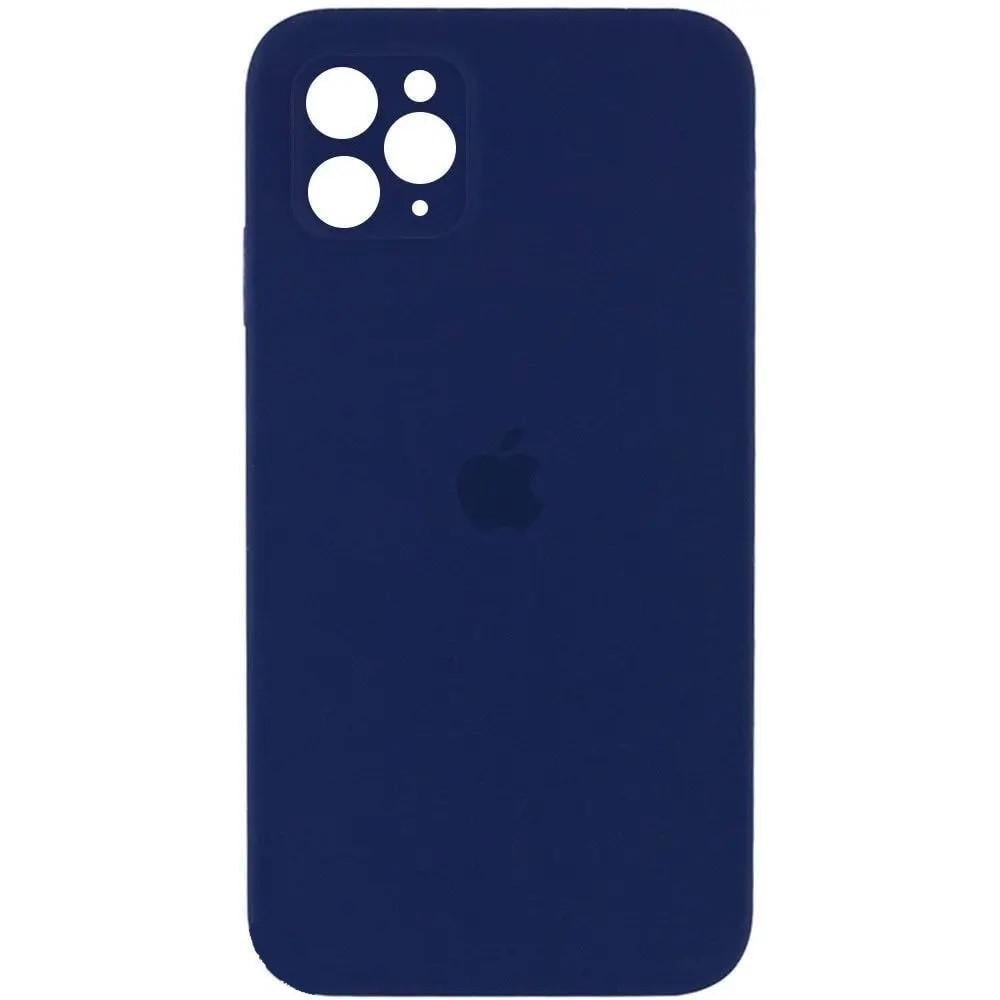 Силиконовый Чехол Накладка с Квадратными Бортиками Silicone Case для iPhone 11 Pro Midnt Blue