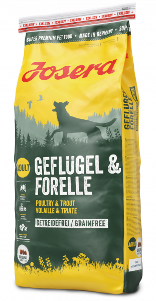 Корм беззерновой для собак Josera Geflügel & Forelle 15 кг (1657084133)