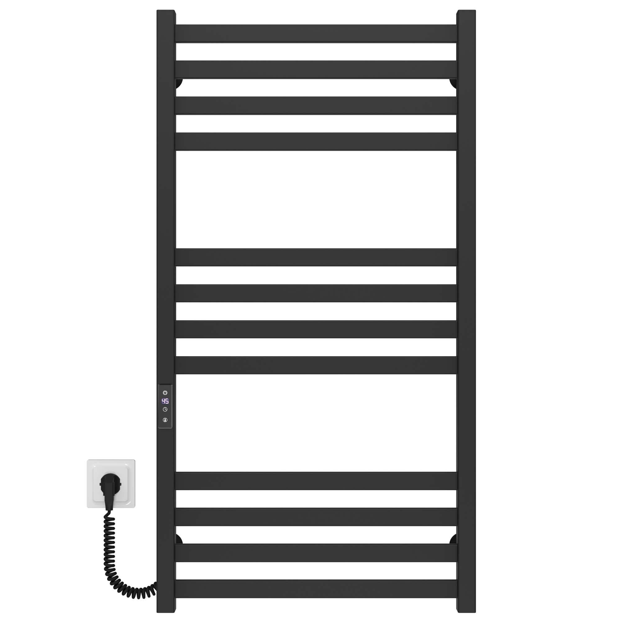 Полотенцесушитель электрический Deffi Avast П12 JD04 левое подключение крашеная сталь 600х1000 мм Черный (B.AV.100.60.12.E.B.L.2)