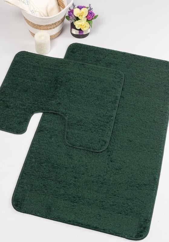 Комплект ковриков в ванную комнату Confetti Unimax 60х100/60х50 см Темно-зеленый (10557468)