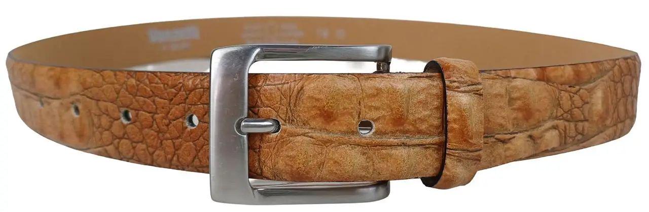 Ремінь жіночий Vanzetti шкіряний під рептилію 97х3 см Коричневий (RMT129)
