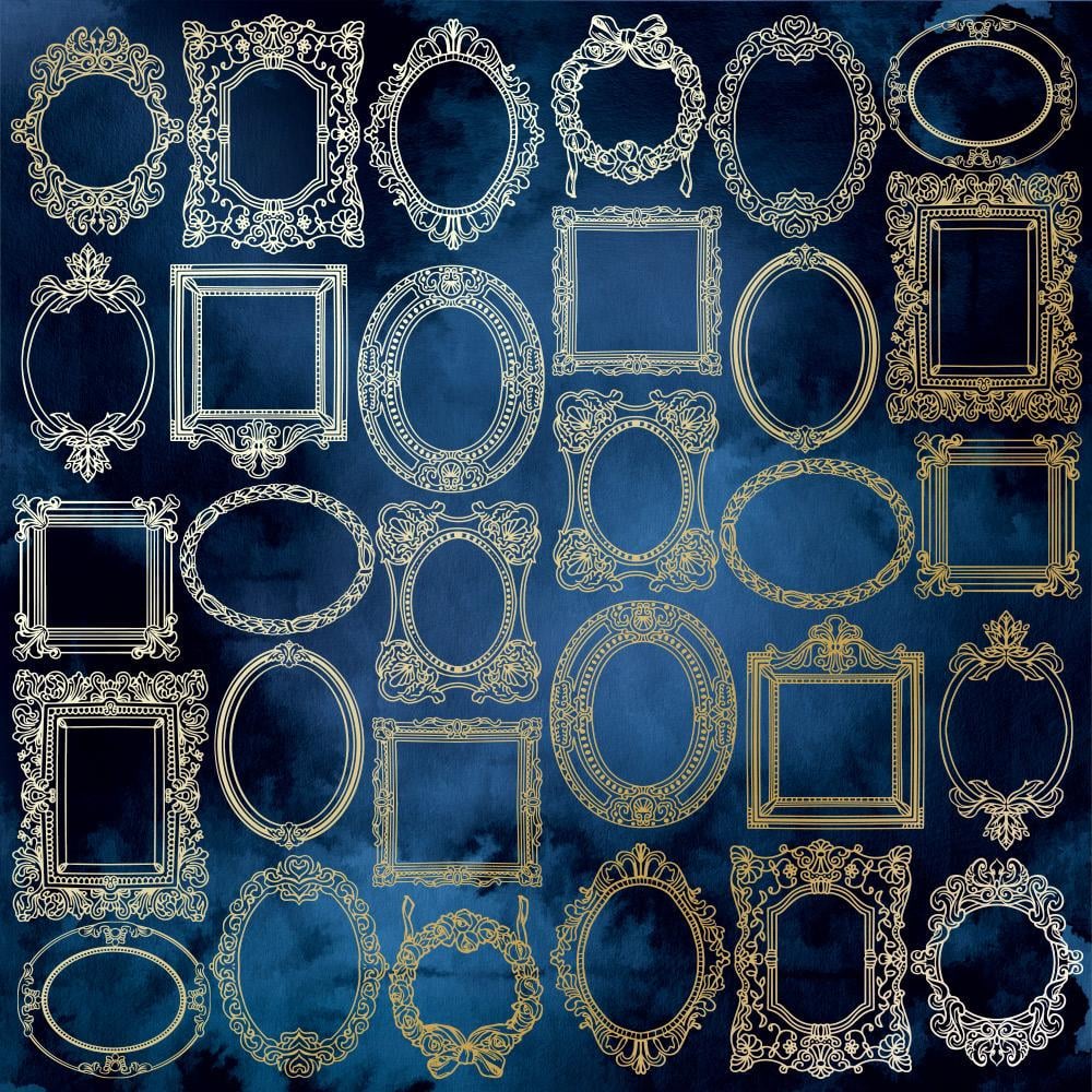 Лист бумаги односторонний Golden Frames с фольгированием 30,5х30,5 см Night Garden