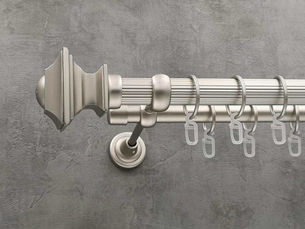 Карниз Quadrum Борджеза рифленая штанга двойной открытый 25/19 мм 200 см Сатин (264769831)