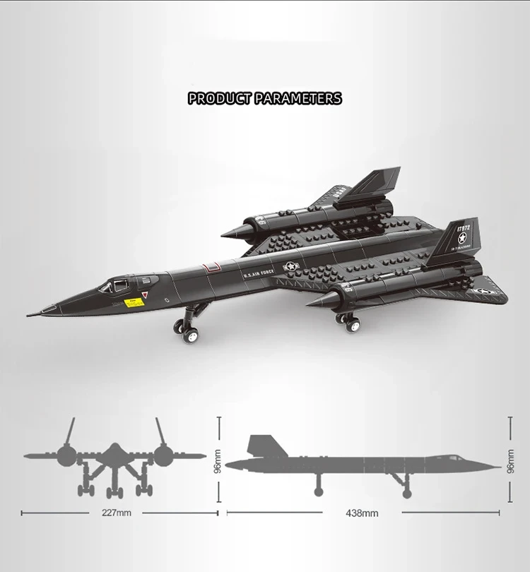 Конструктор Військовий літак-розвідник US Air Force SR-71 Blackbird (30220268) - фото 6 Конструктор Військовий літак-розвідник US Air Force SR-71 Blackbird (30220268) - фото 6