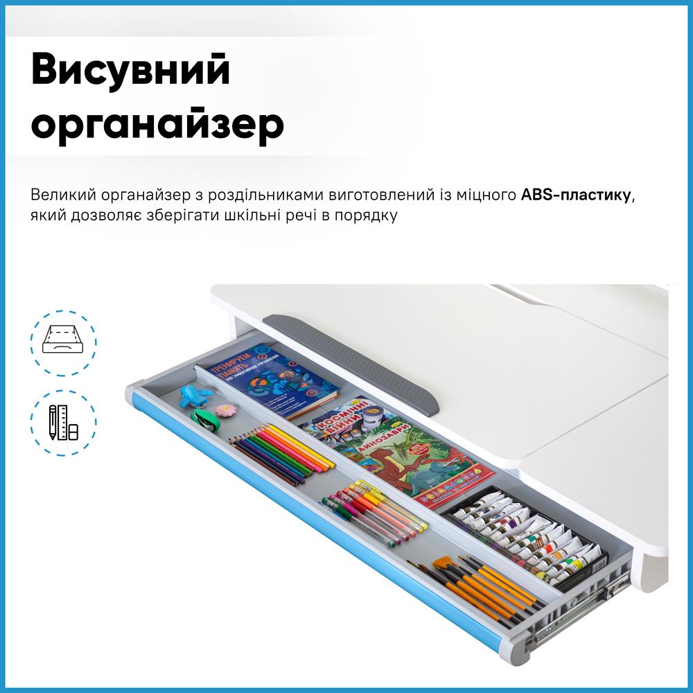 Парта школьная эргономичная трансформер Ergokids TH-325 Blue - фото 5