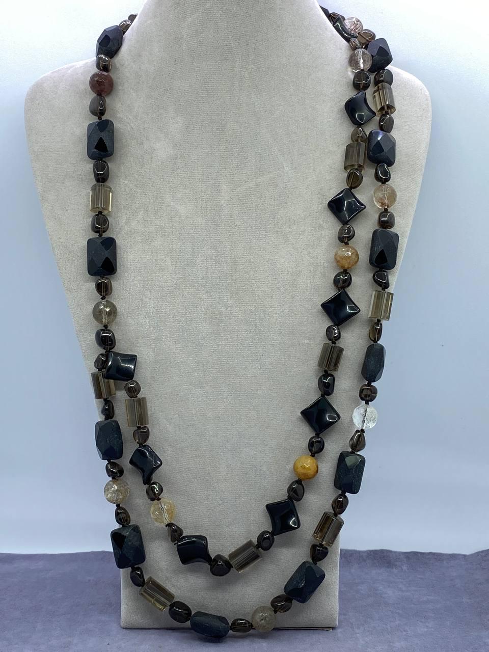 Бусы агат 80 см Разноцветный (775)