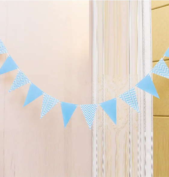 Гирлянда треугольники 4 м 18x13 см Голубой (2078/1)