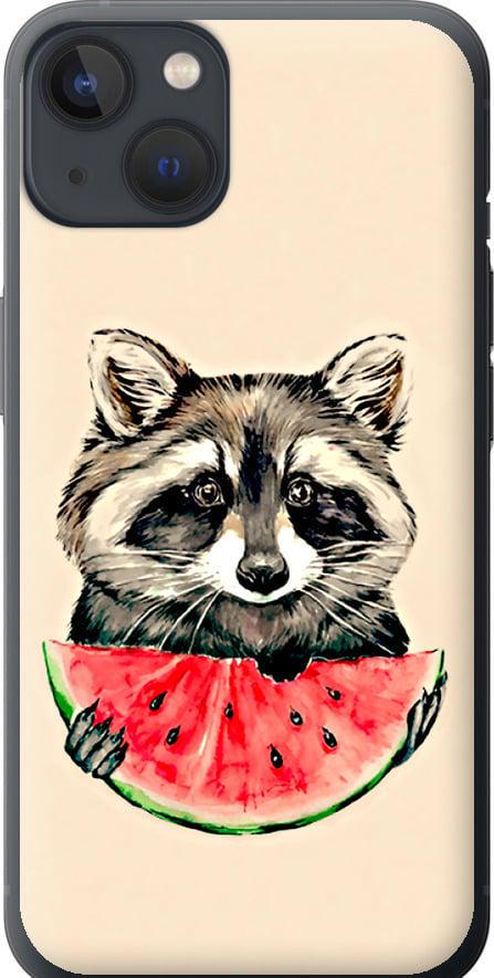 Чехол на iPhone 13 Енотик с арбузом (4605t-2374-42517)
