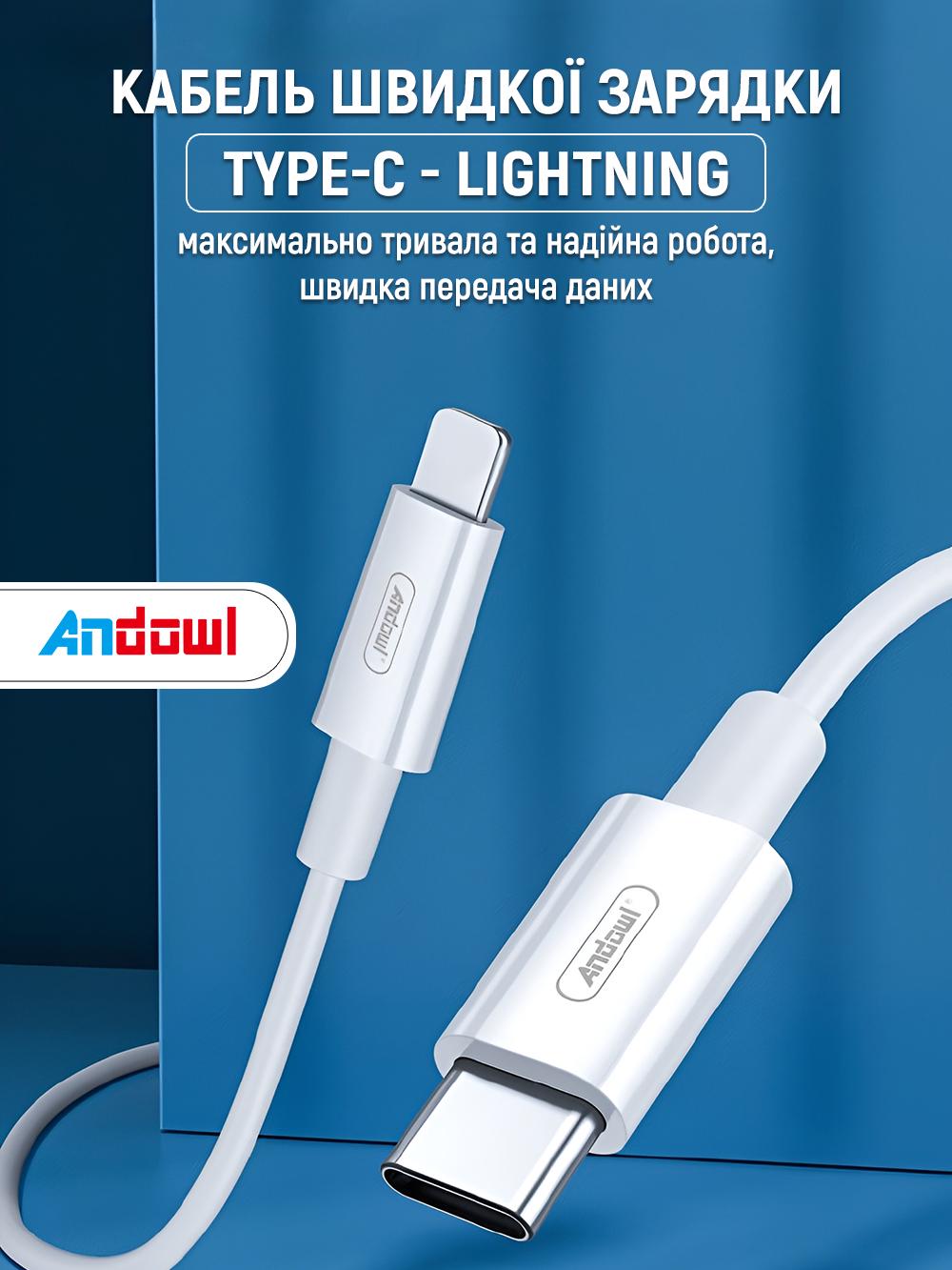 Комплект быстрой зарядки для андроида и айфона Andowl Q-CD699X1 тайпси 25 Вт Адаптер Type-C iPhone iPad Android Apple Белый (89290f0f) - фото 10