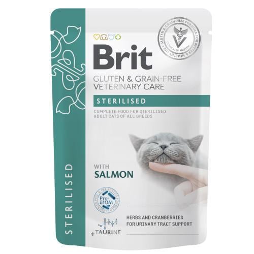 Корм для кошек мокрый Brit GF VD Care Sterilised с лососем 85 г