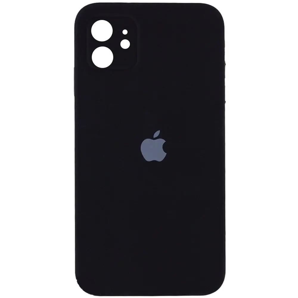 Силіконовий Чохол Накладка з Квадратними Бортиками Silicone Case для iPhone 11 Black - фото 1