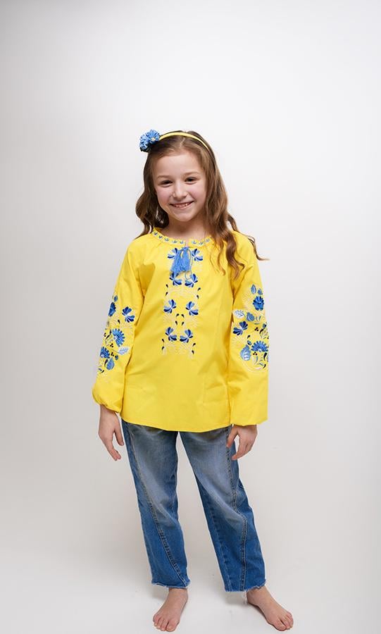 Вишиванка дитяча для дівчинки Вишиваночка р. 110 Жовтий (919-8) - фото 2