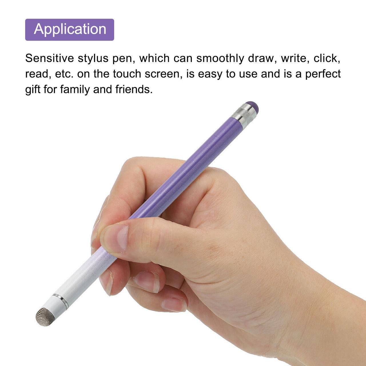 Стилус для рисования металлический двусторонний Фиолетовый - фото 6