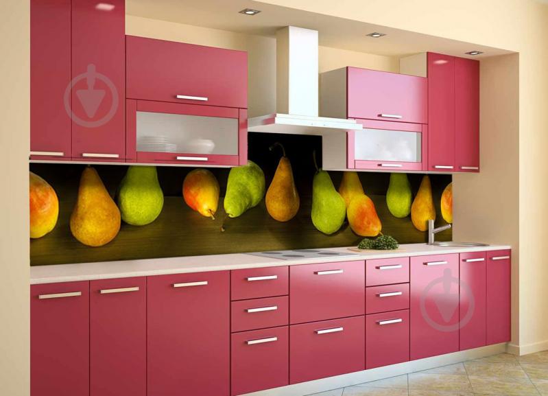 Скинали на кухню Zatarga «Крупные Груши» 600х2500 мм виниловая 3Д наклейка кухонный фартук самоклеящаяся Z180796