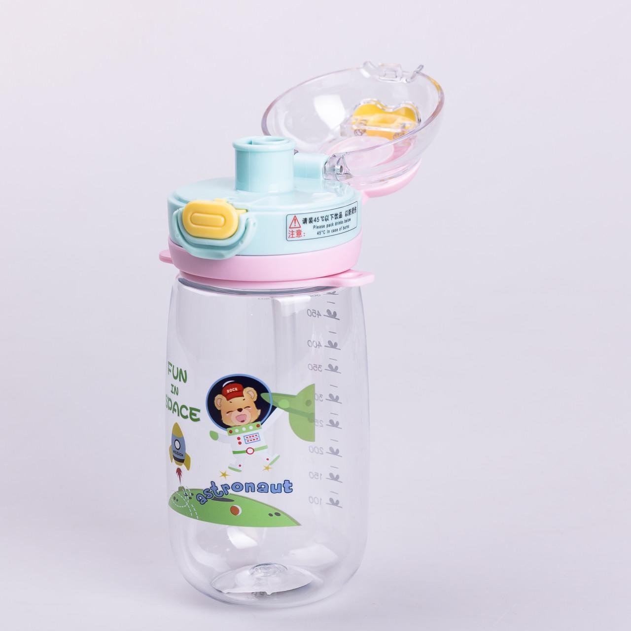 Пляшка для води дитяча з ремінцем 550 мл Ментоловий (HP-14-45GR) - фото 3 Пляшка для води дитяча з ремінцем 550 мл Ментоловий (HP-14-45GR) - фото 3