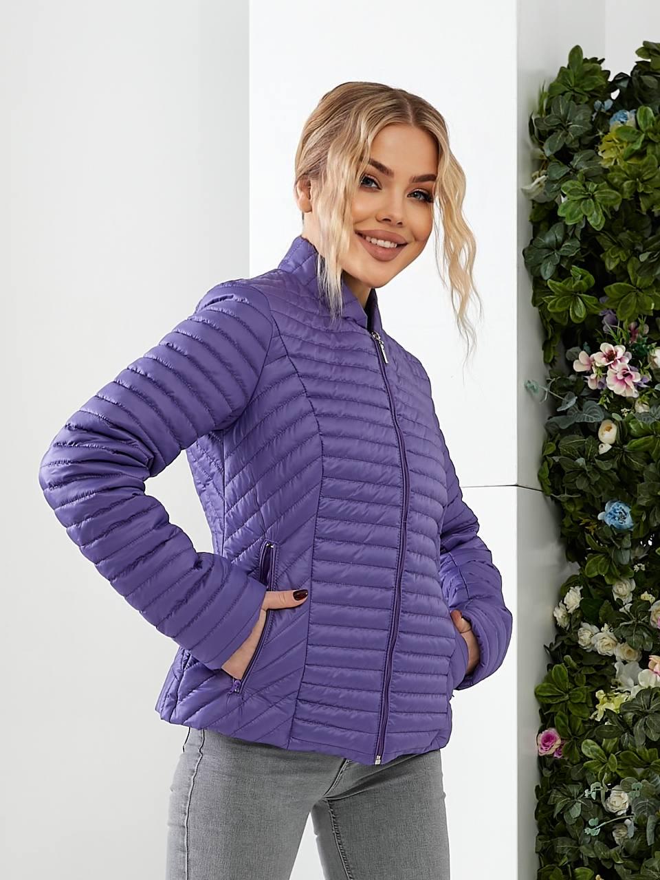 Куртка-сэндвич Khan тонкая стеганая р. 42 Фиолетовый (Kh470)