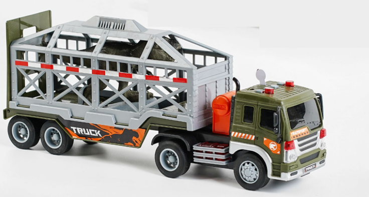 Трейлер WY 571 KL инерция/звук/подсветка/масштаб 1:16/фигурка динозавра/в коробке