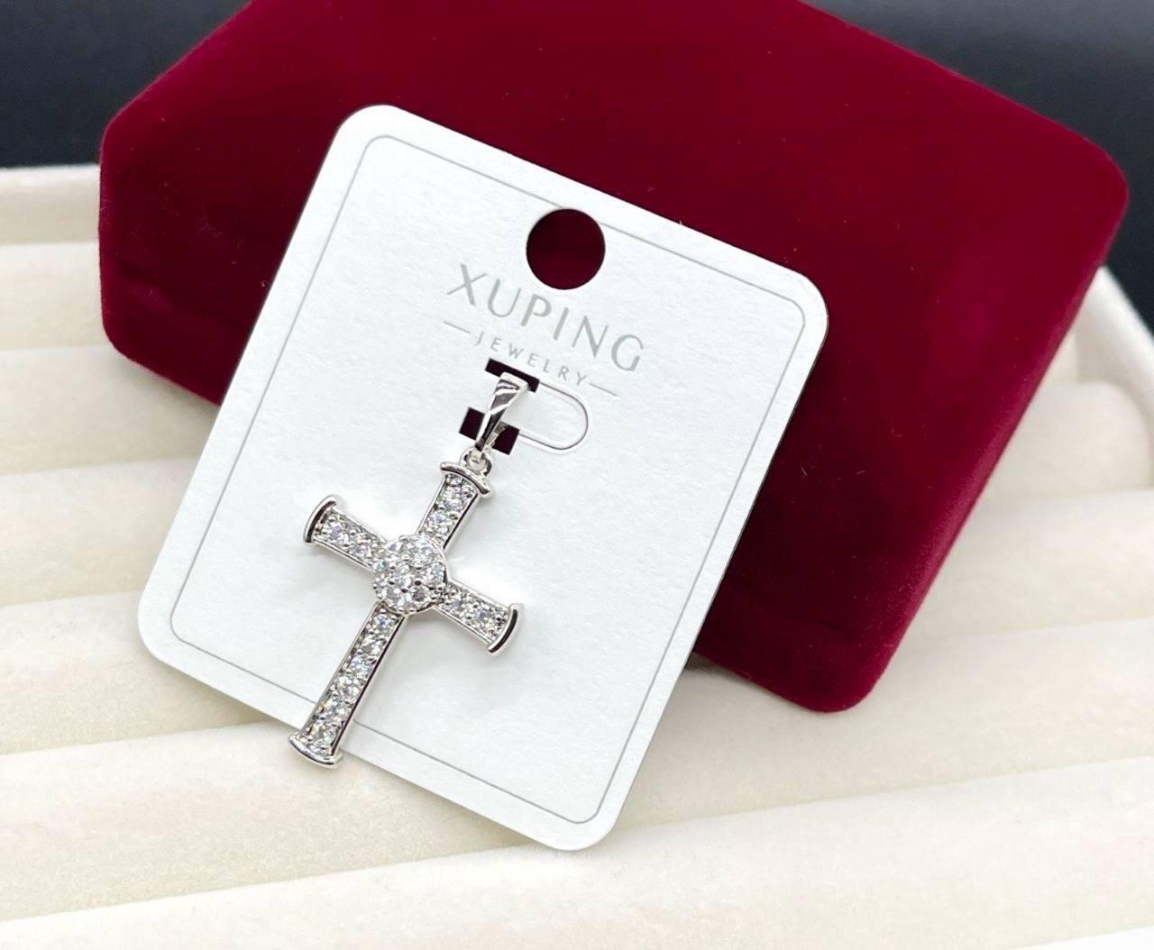 Кулон женский крестик Xuping с сияющими кристаллами из медицинского золота (2906561493)