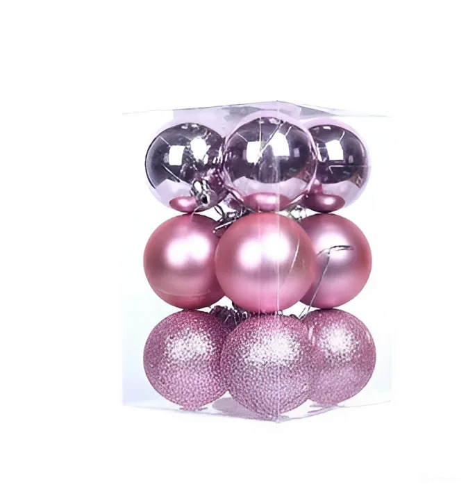 Шары новогодние МАГІЧНА-НОВОРІЧНА 9720 5 см 12 шт. Pink
