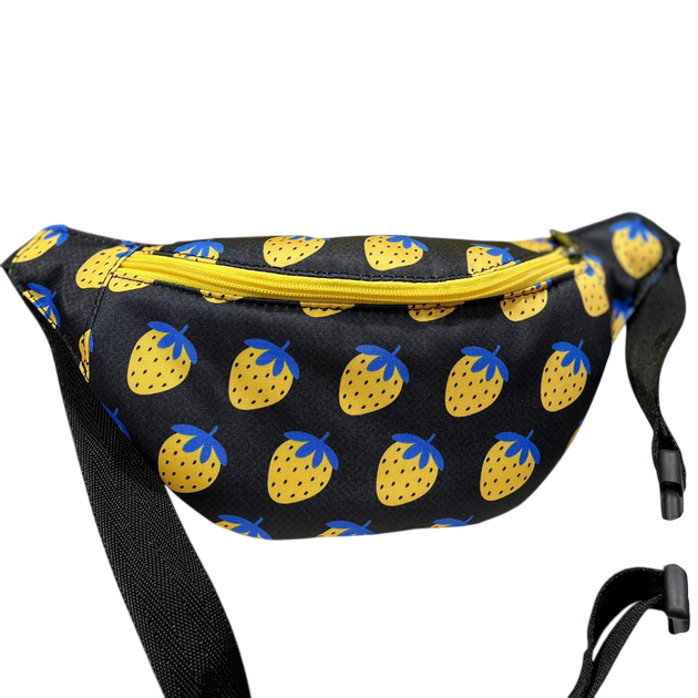 Сумка-бананка через плече та на пояс Presentville Bumbag Полуниці патріотичні 27х16 см (BB_22U007_ZHL)