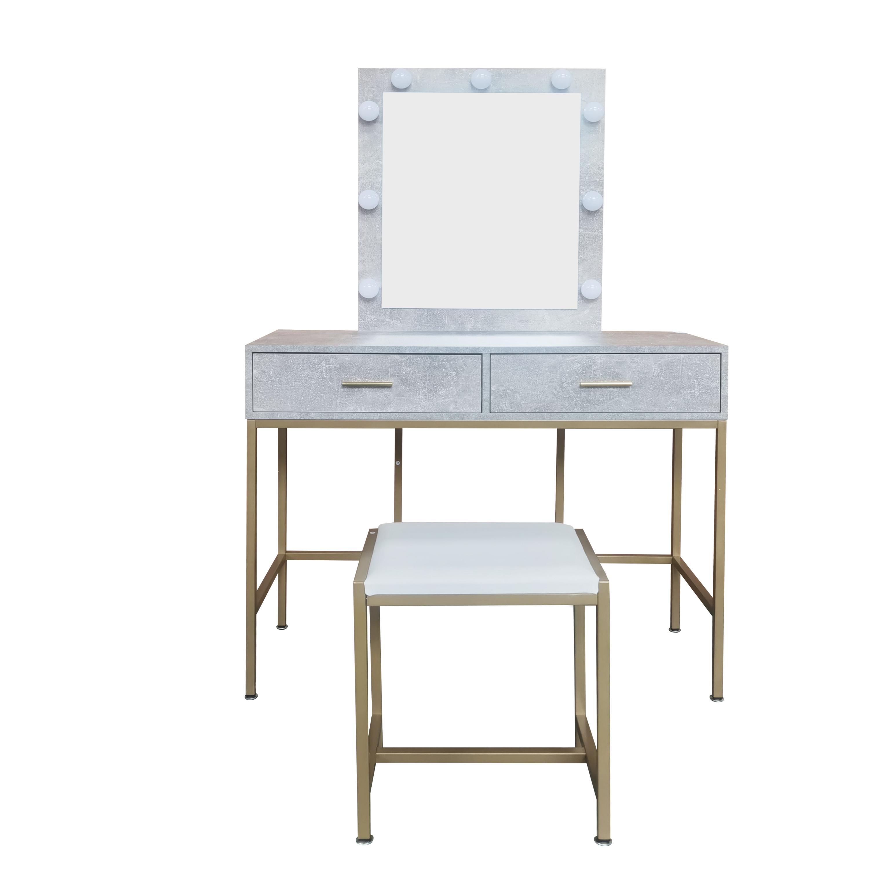 Туалетный столик + табурет AVKO ADT13 с подсветкой Beton - фото 1