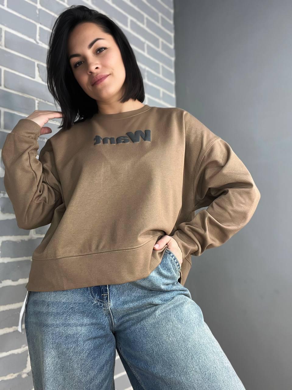 Свитшот женский U S 293 WANT широкий впереди OS Коричневый (1513) - фото 6