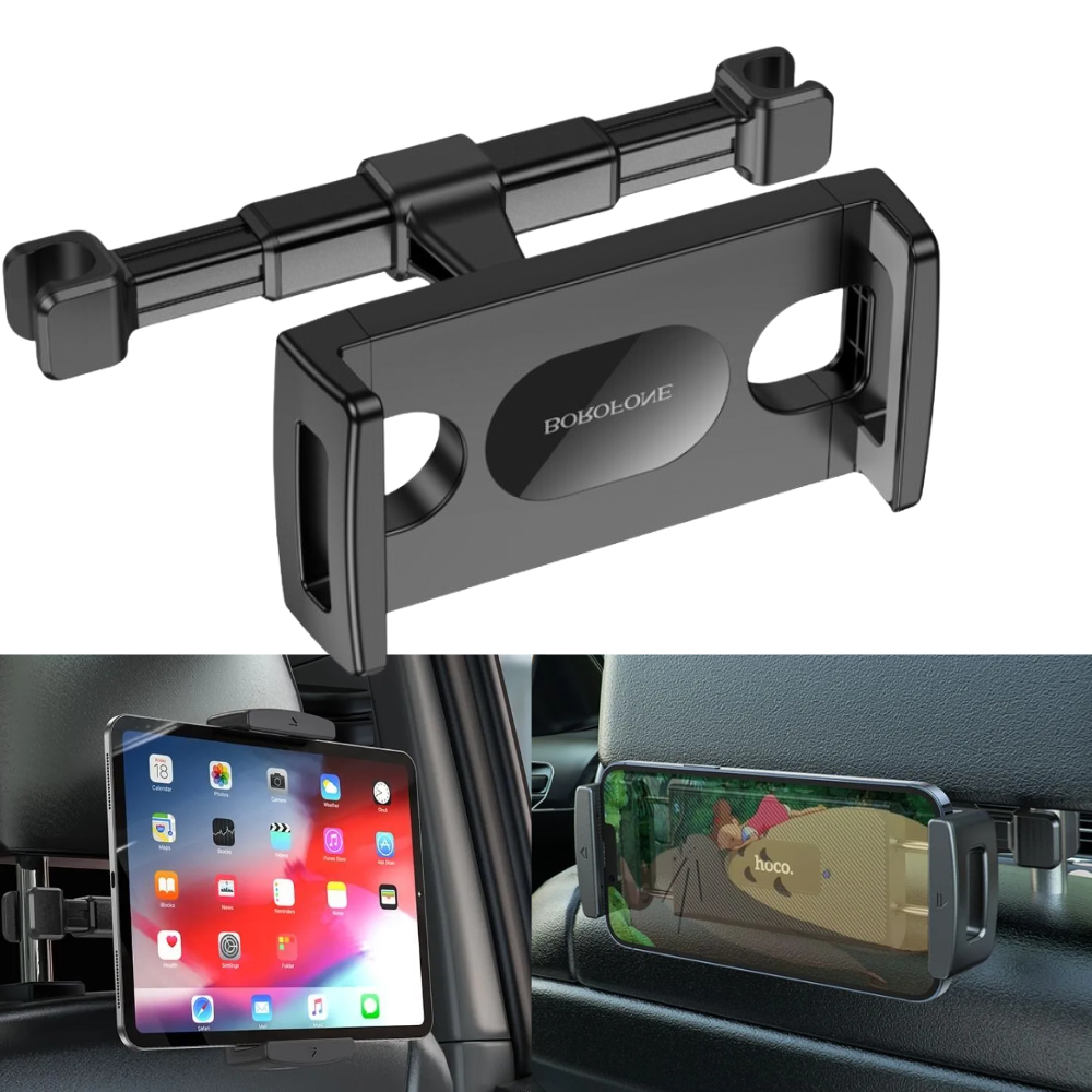 Держатель для телефона в машину Borofone на подголовник 4,7-12,9" Черный (BH101) - фото 10
