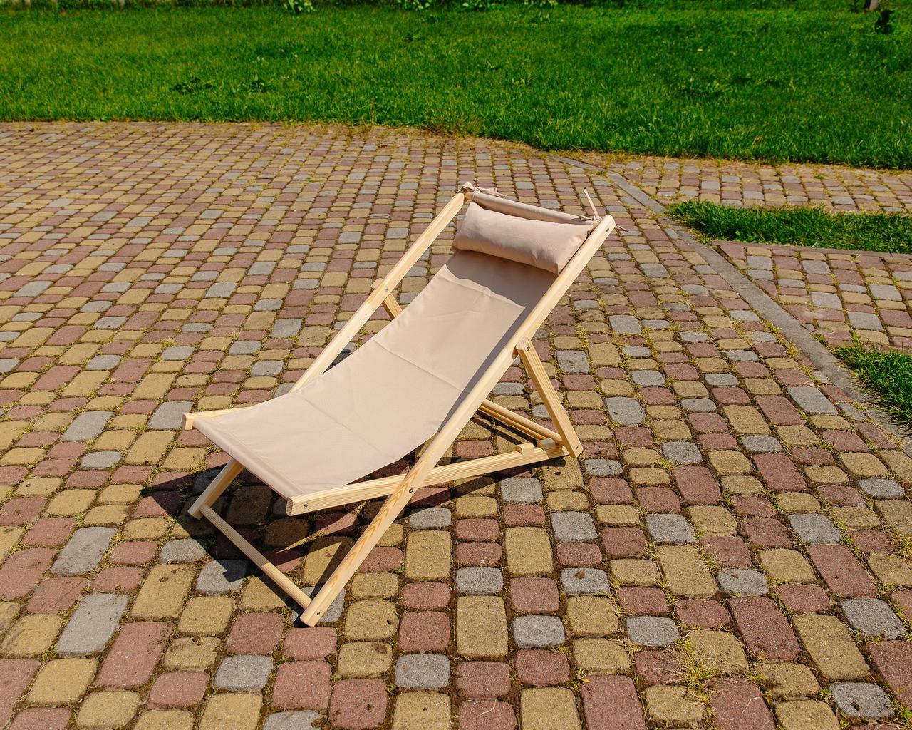 Шезлонг раскладной XRmaster тканевый Бежевый (0001776) - фото 2 Шезлонг раскладной XRmaster тканевый Бежевый (0001776) - фото 2