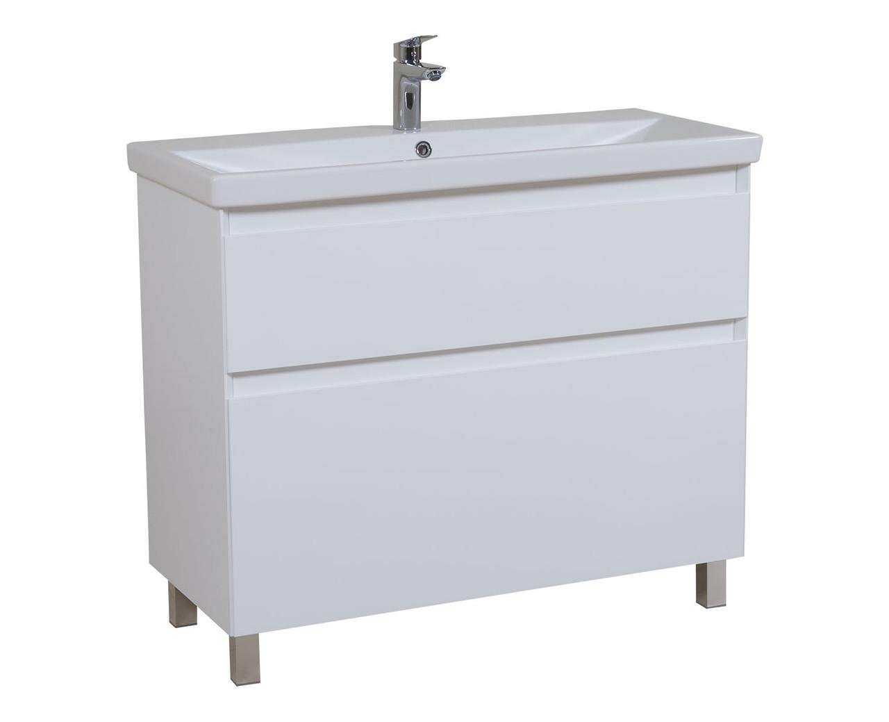 Тумба напольная Элит c умывальником Элит 100 см Белый матовый (1663872121)