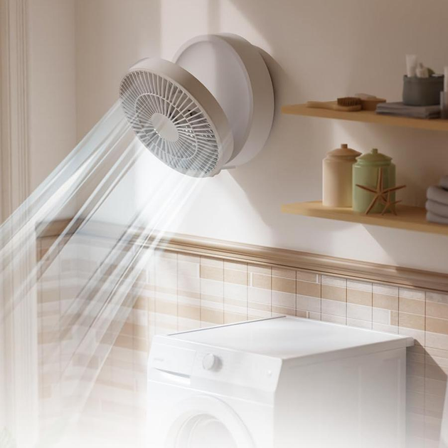 Вентилятор настільний акумуляторний D1 з пультом та нічником поворотний охолоджуючий Білий - фото 13