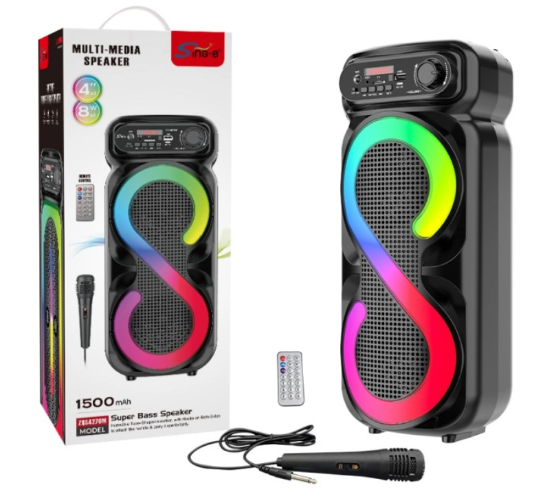 Портативная колонка SING-E ZQS4270M Bluetooth со звуком и аккумулятором 20 Вт Черный (2859815554)