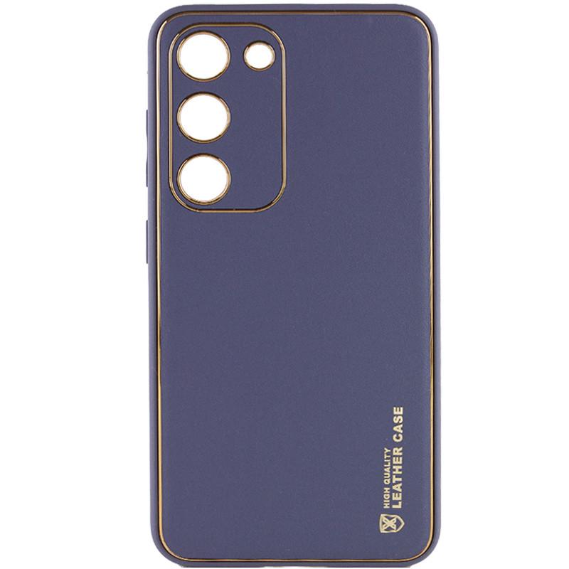 Противоударный Кожаный Чехол Xshield для Samsung Galaxy S23 FE Серый / Lavender Gray
