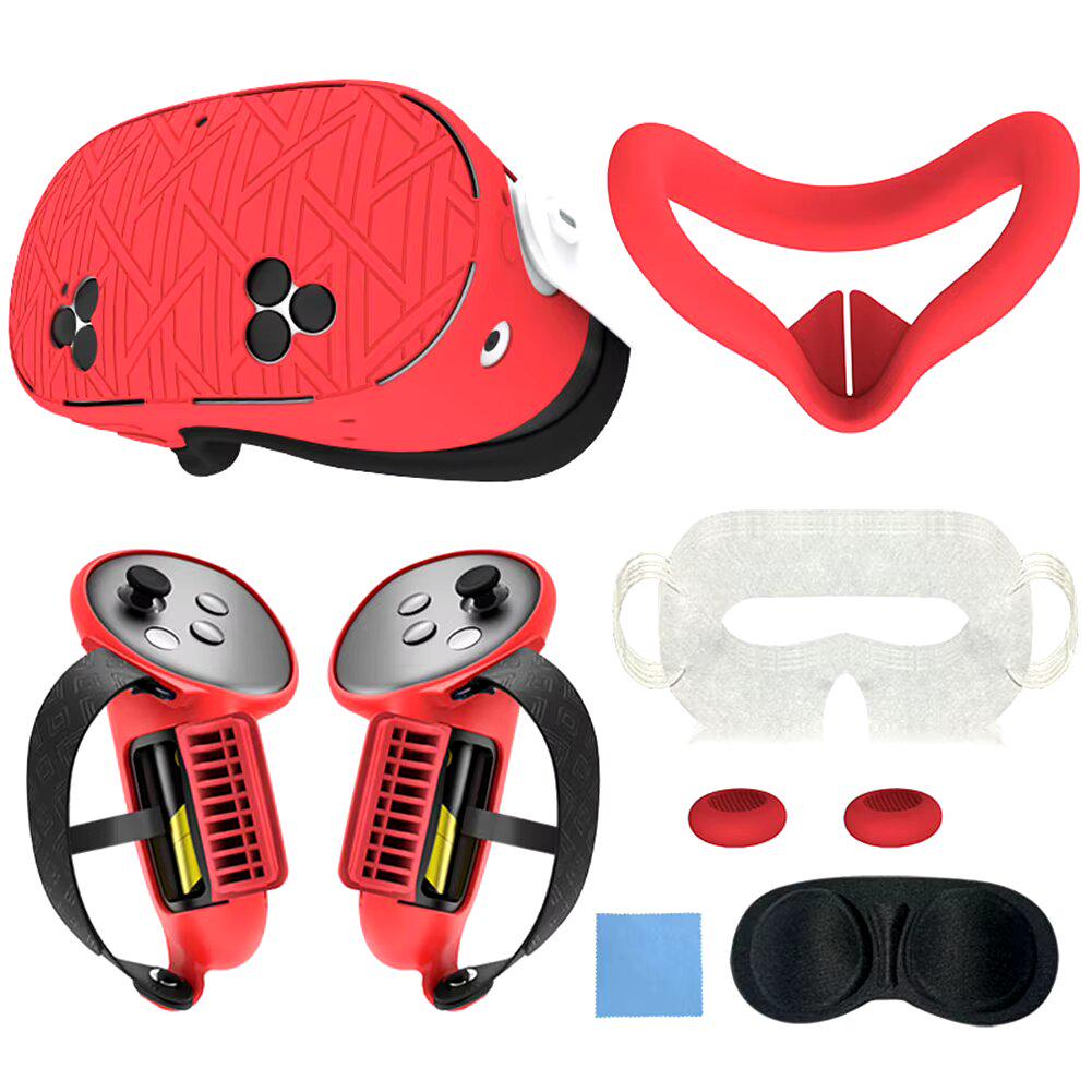 Защитный набор 7в1 для Meta Quest 3S Red (ACS-ZN71MQ3Srd)