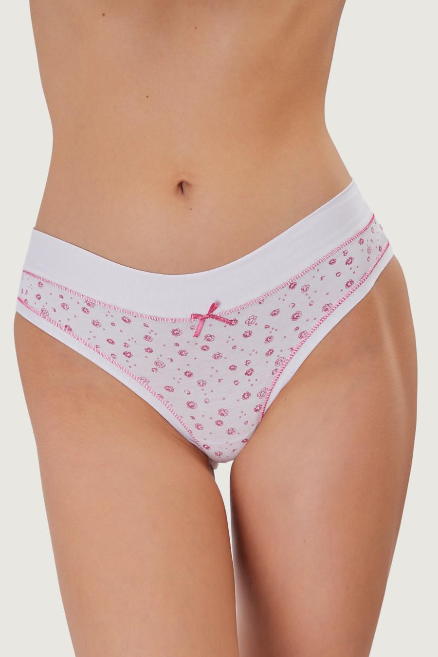 Трусики сліп Emy р. 4/L Білий/Троянда (78278)